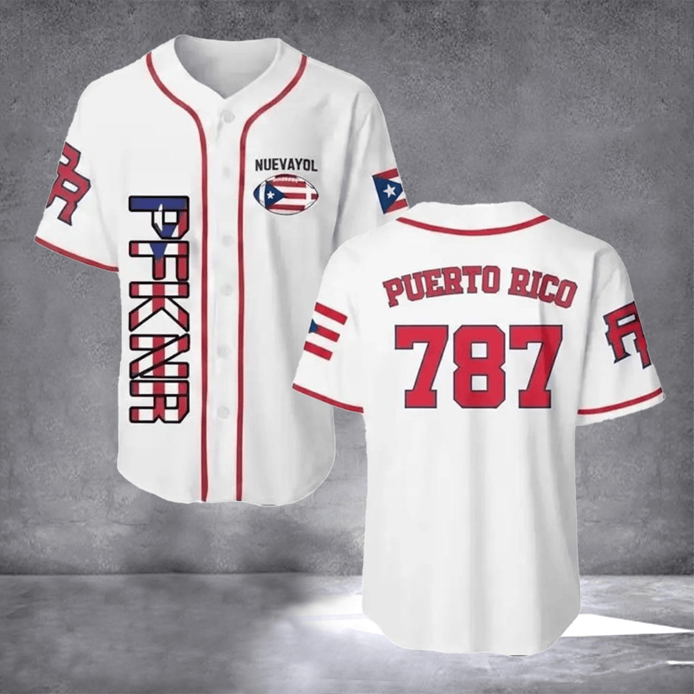 Bad Bunny PFKNR Jersey Nuevayol 787 Puerto Rico Clothing Bad Bunny Super Bowl Apparel