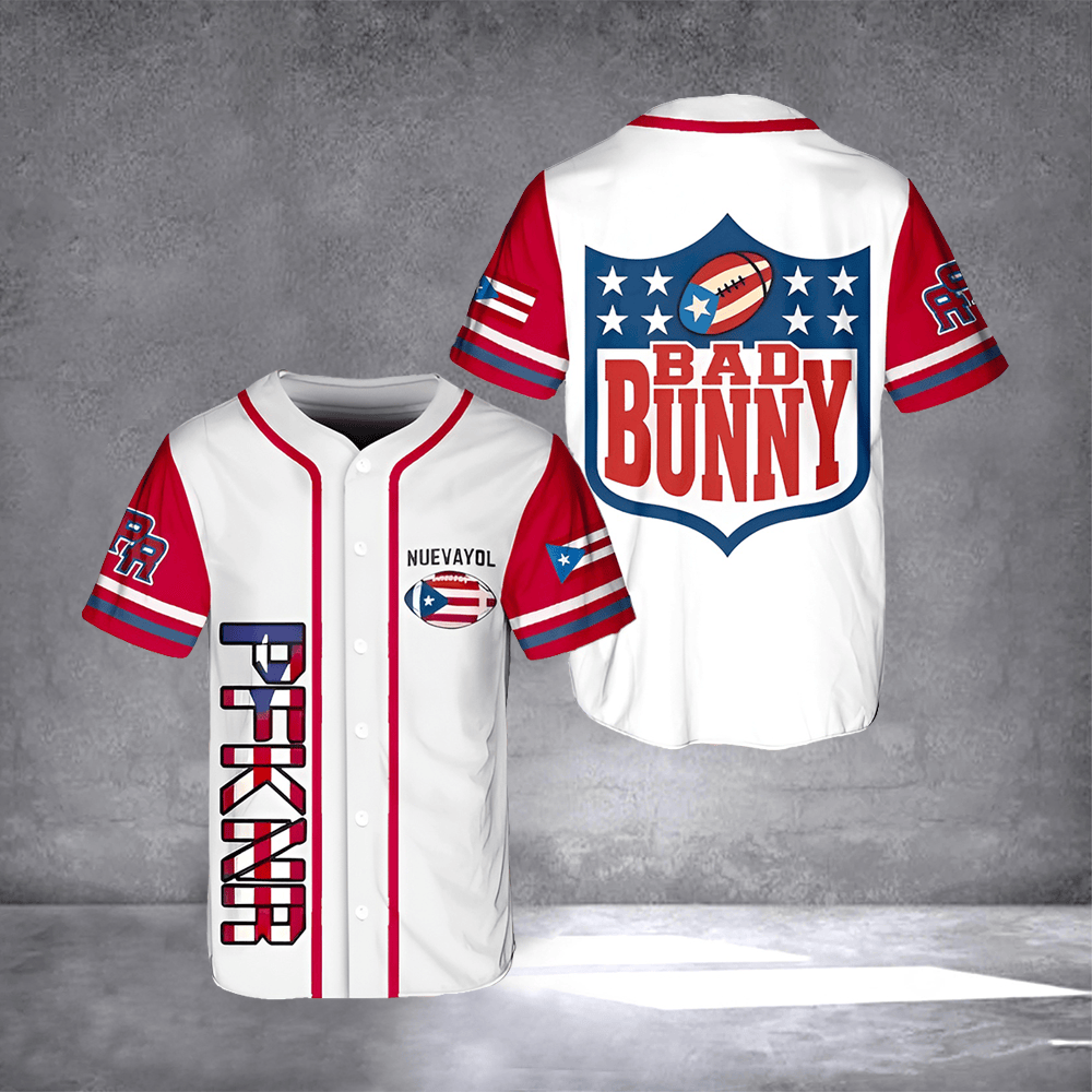 Bad Bunny PFKNR Nuevayol Baseball Jersey Halftime Show Apparel Gifts For Bad Bunny Lovers