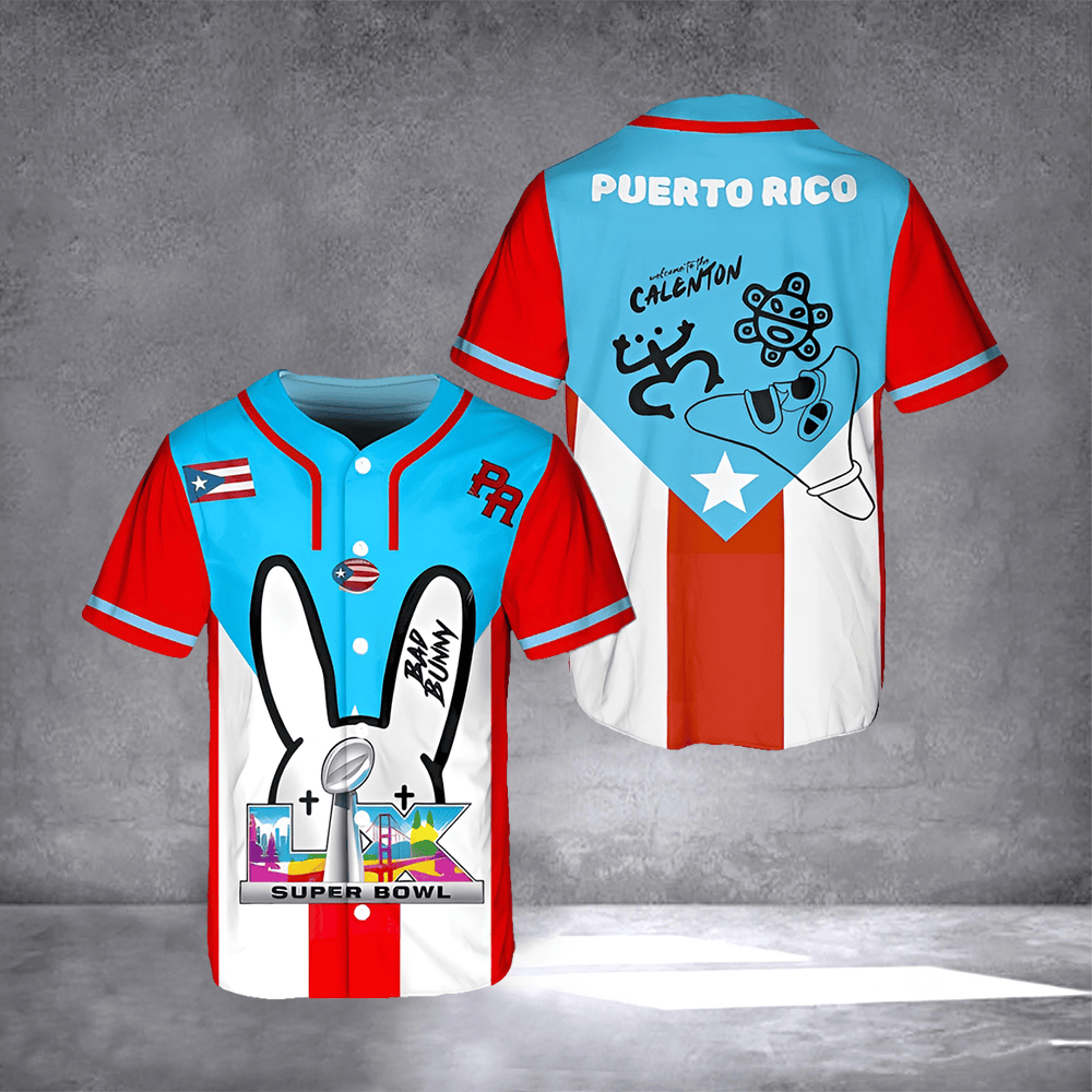 Bad Bunny Super Bowl Baseball Jersey Puerto Rico Singer Clothing Super Bowl Fans Gifts