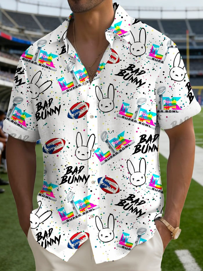 Bad Bunny Super Bowl LX Hawaiian Shirt Halftime Show Apparel Gifts For Bad Bunny Fans