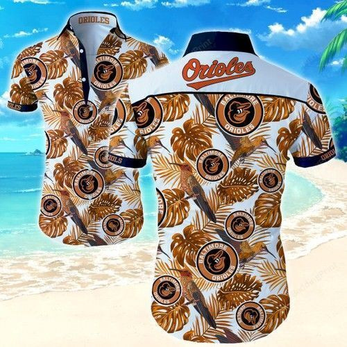 Baltimore Orioles Hawaiian Shirt Tropical Aloha Button Up