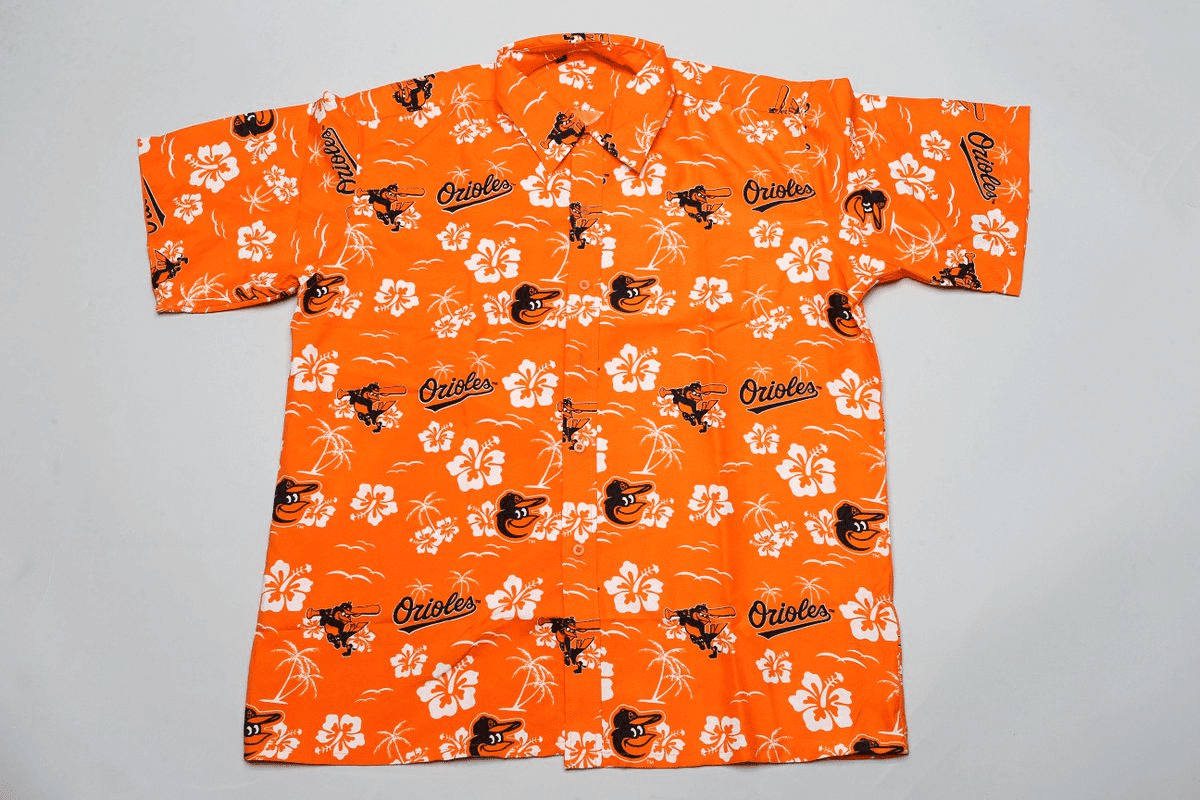 Baltimore Orioles Orange Hawaiian Shirt Tropical Aloha Button Up