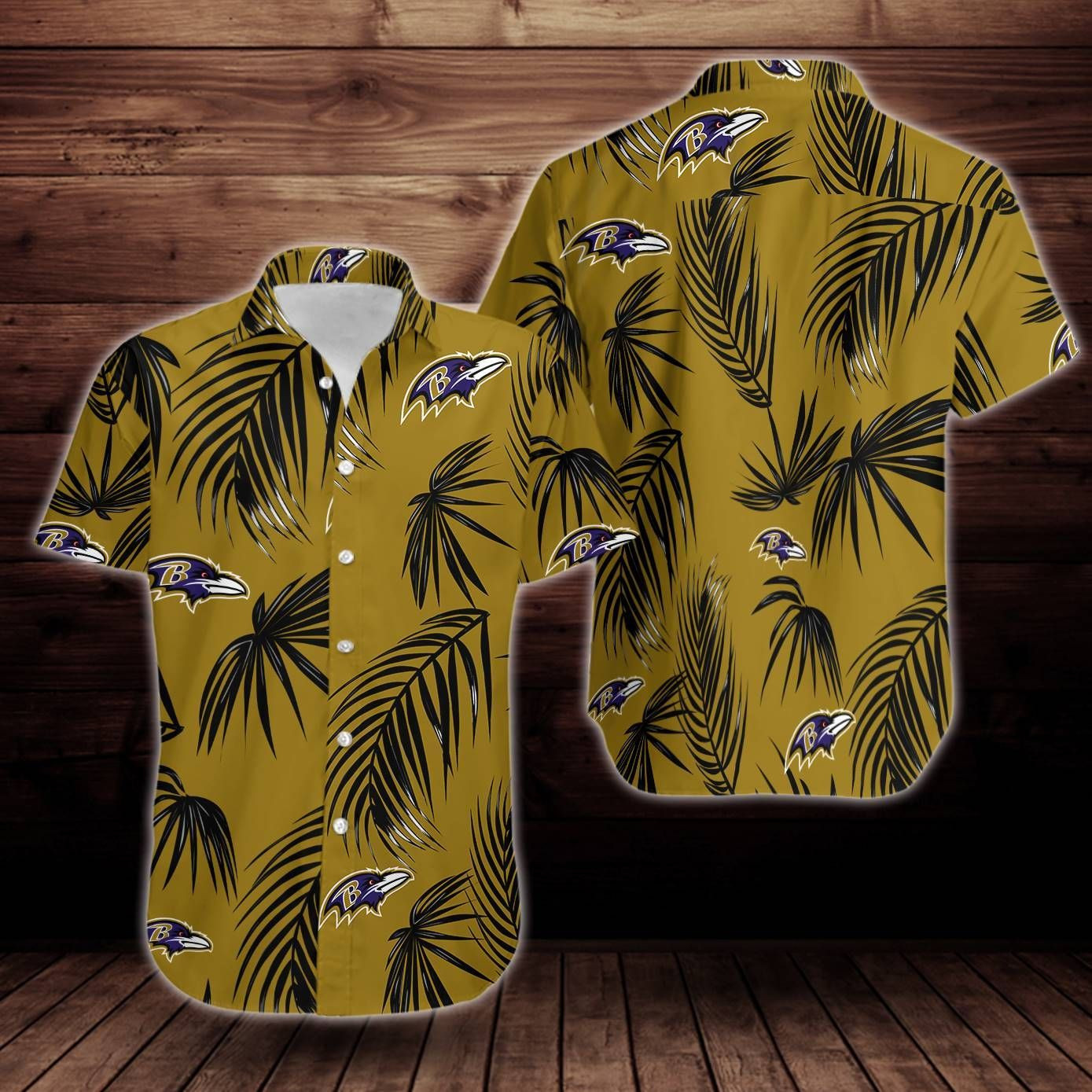 Baltimore Ravens Flower Hawaiian Shirt Tropical Aloha Button Up