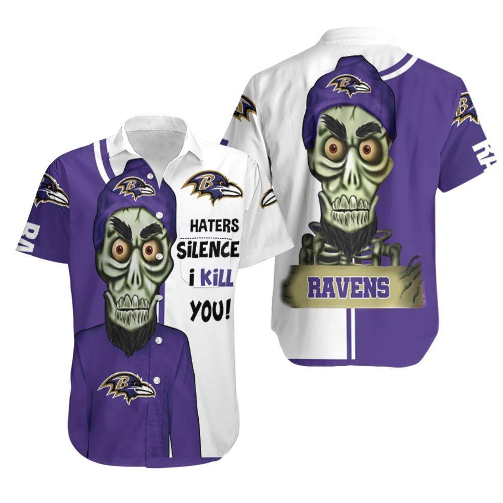 Baltimore Ravens Haters I Kill You Hawaiian Shirt Tropical Aloha Button Up