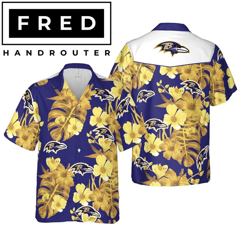 Baltimore Ravens Summer4 Hawaiian Shirt Tropical Aloha Button Up