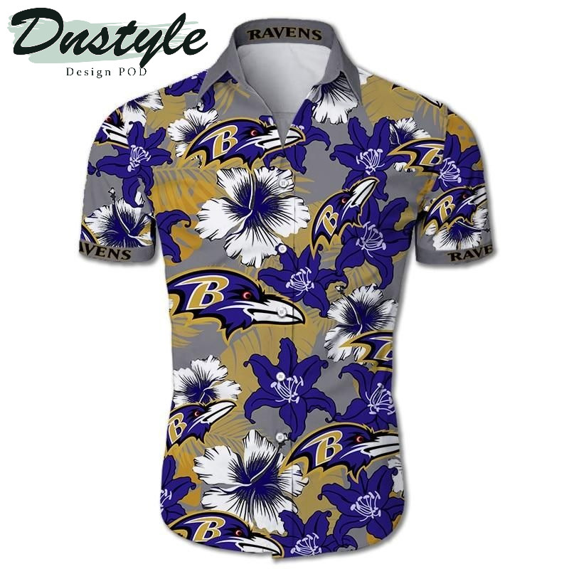 Baltimore Ravens Tropical Hawaiian Shirt Tropical Aloha Button Up
