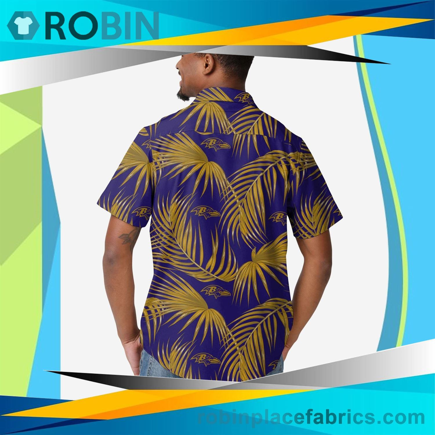 Baltimore Ravens Up Hawaiian Shirt Tropical Aloha Button Up