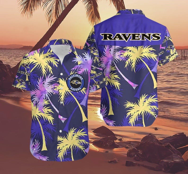 Baltimore Ravens2 Hawaiian Shirt Tropical Aloha Button Up