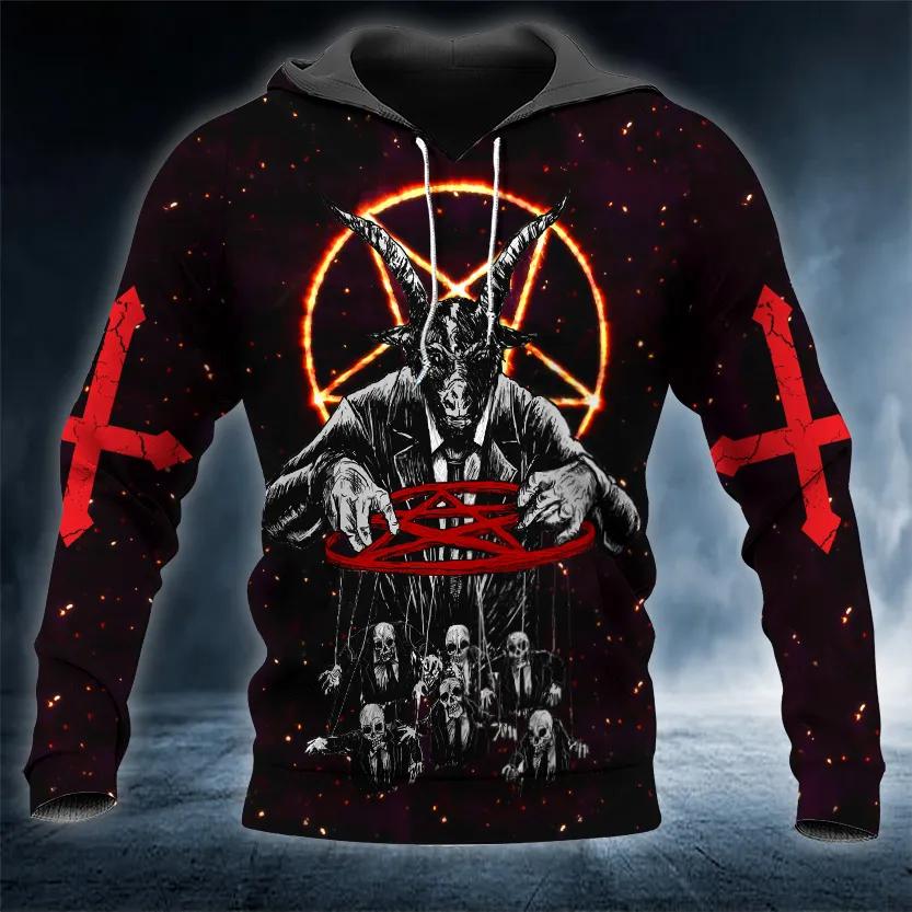 Baphomet's Hunt Skull 3D All Over Print Hoodie