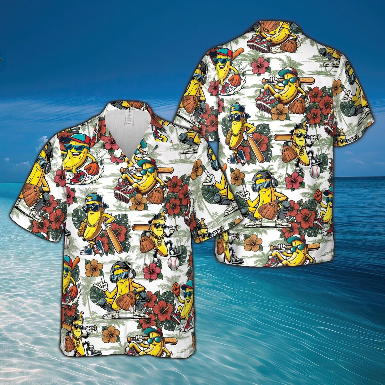 Baseball Banana Hawaiian Shirt Funny Banana Summer Beach Aloha Shirt Fan Merch