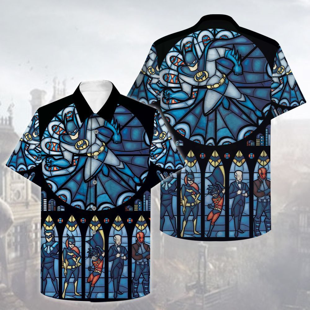 Batman And Villain In Cathedral Hawaiian Shirt Tropical Aloha Button Up