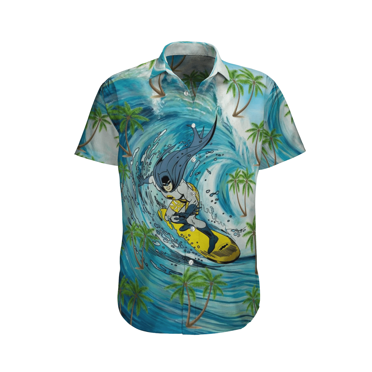 Batman Beach Surfing Hawaiian Shirt Tropical Aloha Button Up