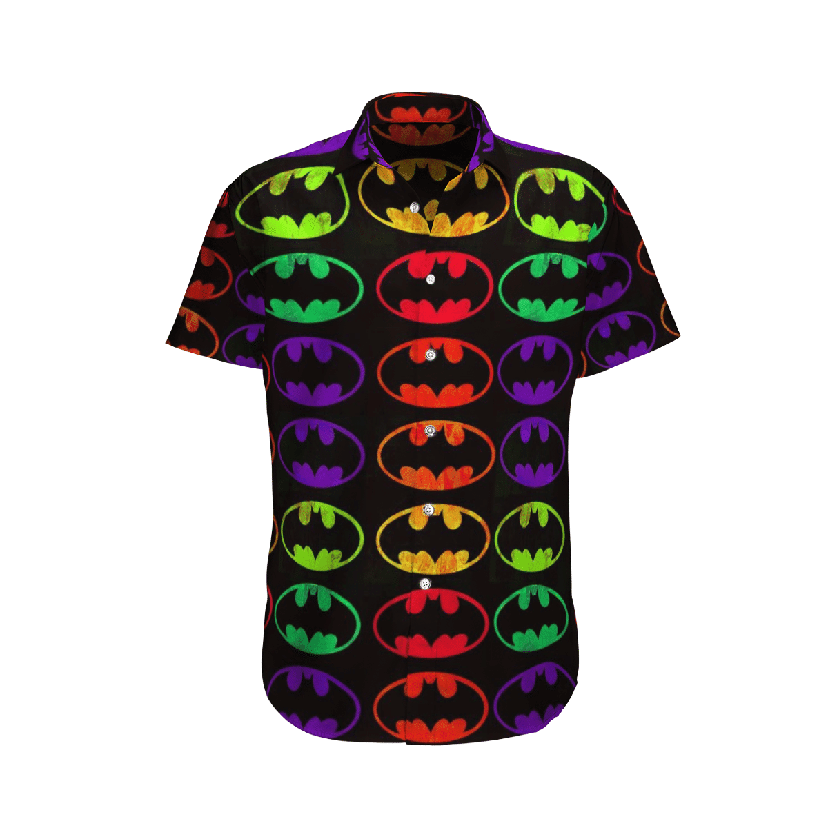 Batman Colorful Logo Hawaiian Shirt Tropical Aloha Button Up