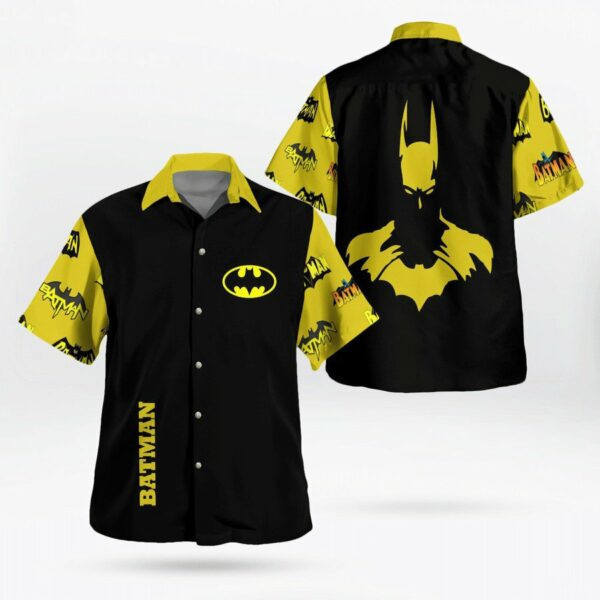 Batman Dc Comics Black Yellow Hawaiian Shirt Tropical Aloha Button Up
