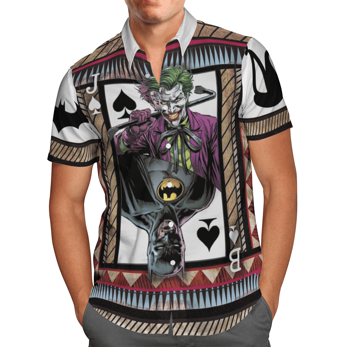 Batman Ft Joker Hawaiian Shirt Tropical Aloha Button Up