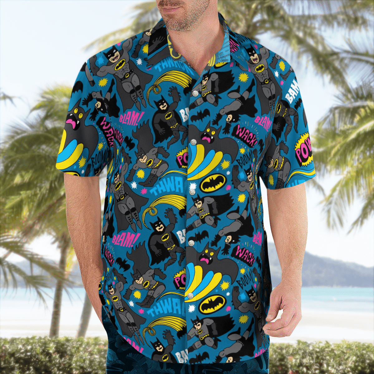 Batman In Battle Hawaiian Shirt Tropical Aloha Button Up