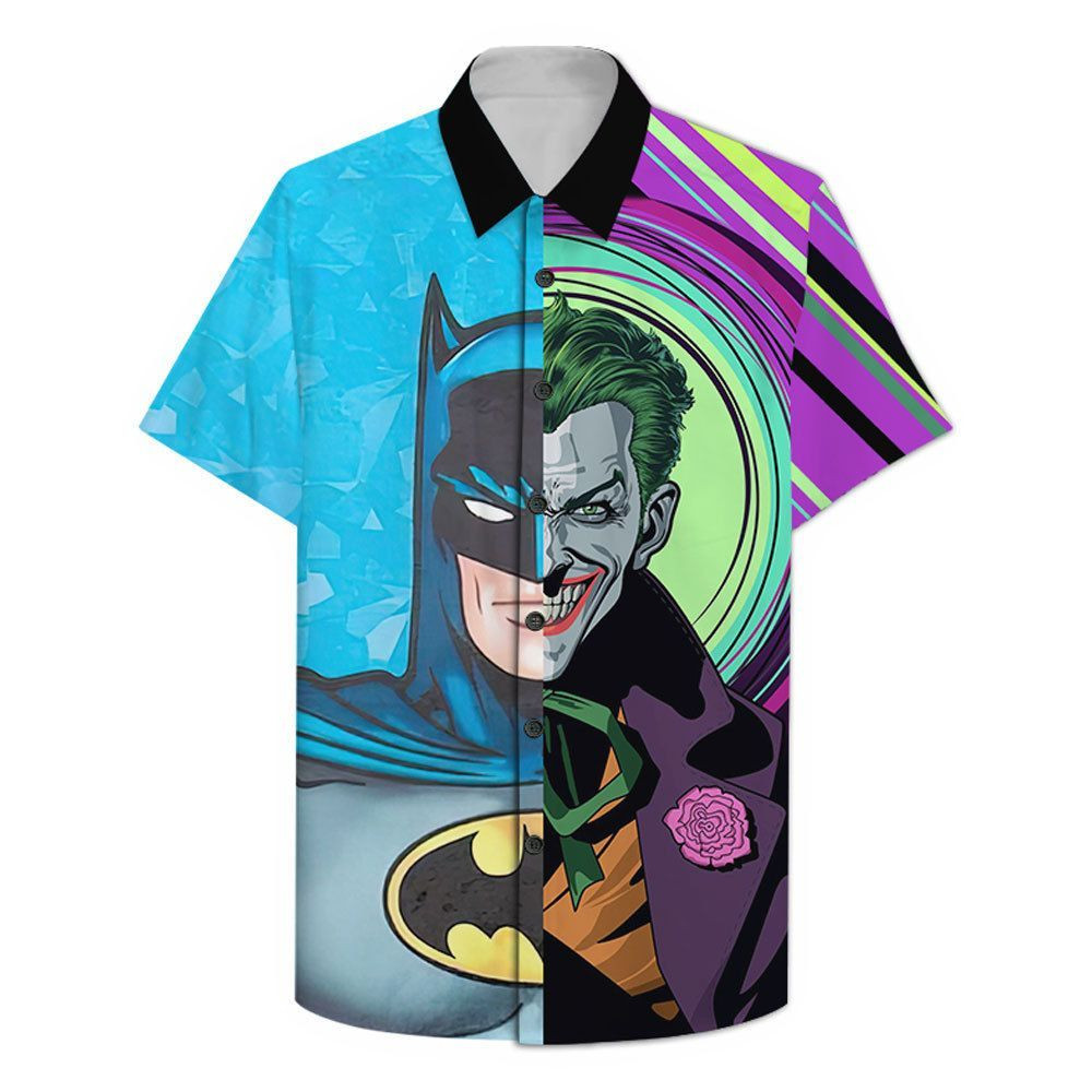 Batman Two Face Hawaiian Shirt Tropical Aloha Button Up