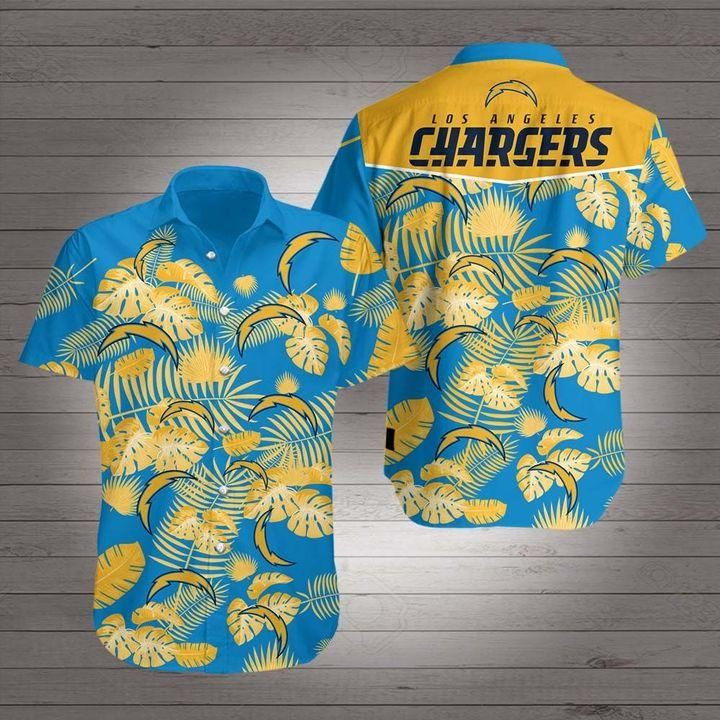 Beach Shirt Los Angeles Chargers Hawaiian Shirt Tropical Aloha Button Up