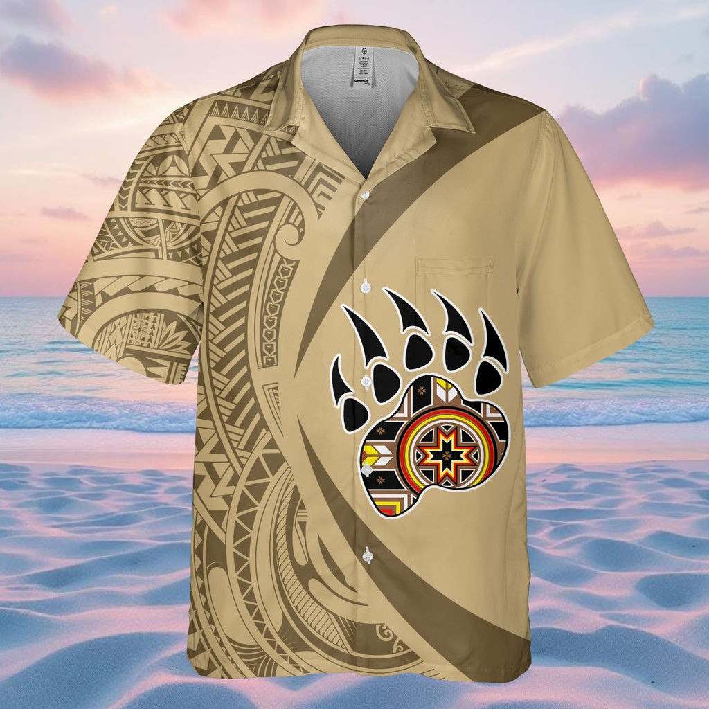 Bear Native American Hawaiian Shirt Themed Native American Mens Clothing For Sale
