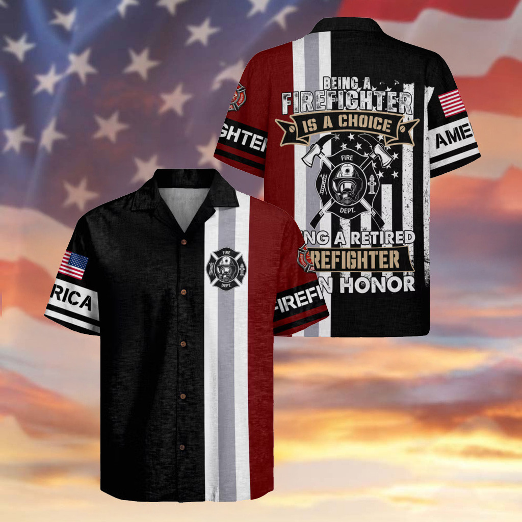 Being A Firefighter Hawaiian Shirt Maltese Cross Clothing Gifts For Patriots