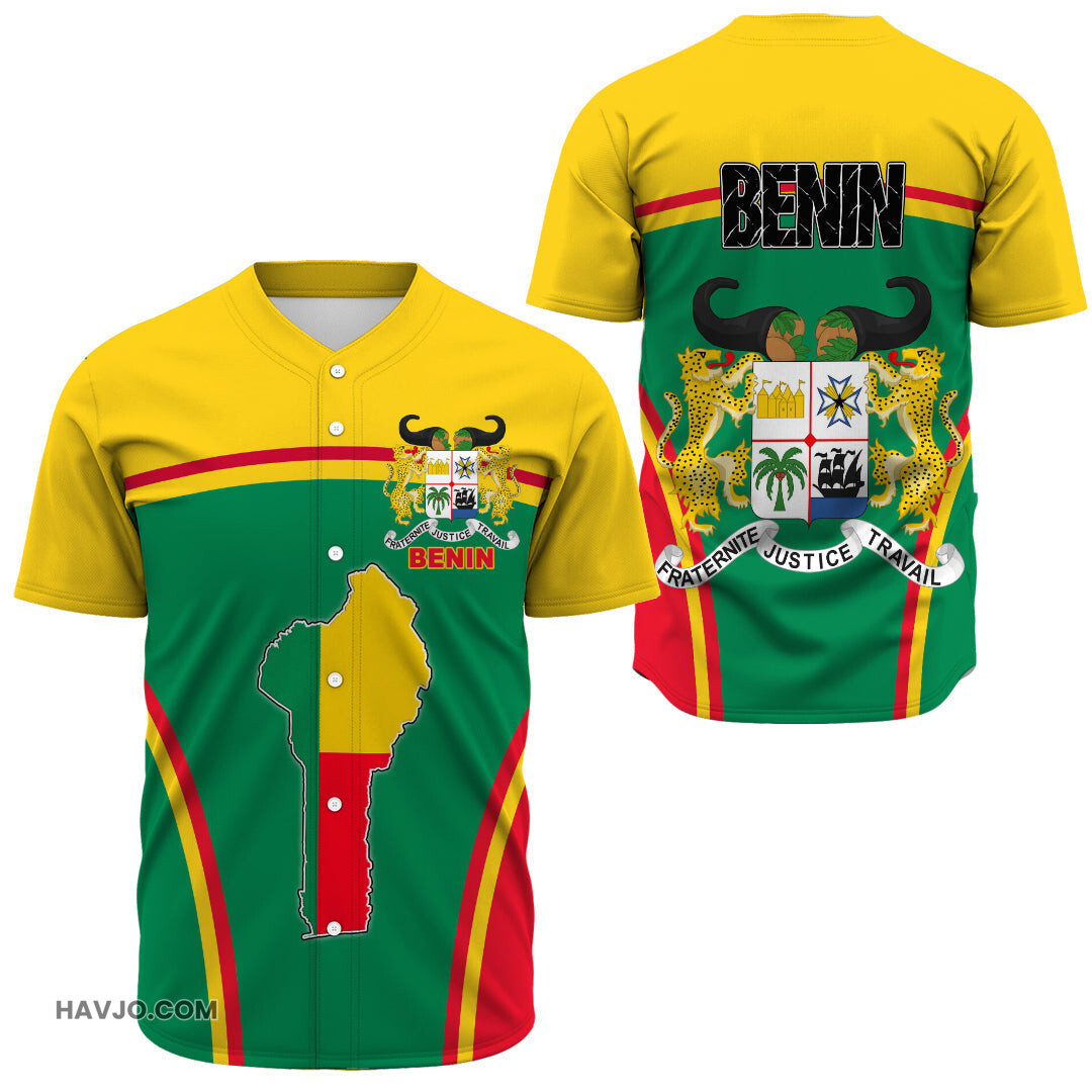 Benin Active Flag Baseball Jersey