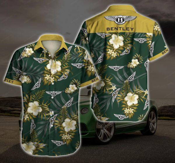 Bentley Car Logo Aloha Hawaiian Shirt Tropical Aloha Button Up