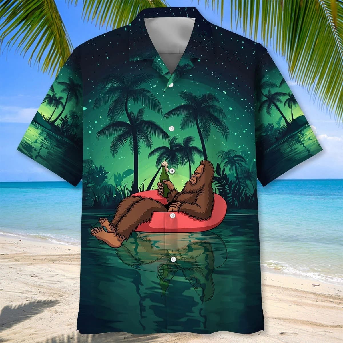 Bigfoot Beer Summer Chilling Hawaiian Shirt Themed Bigfoot Sasquatch Gifts Vacation Ideas