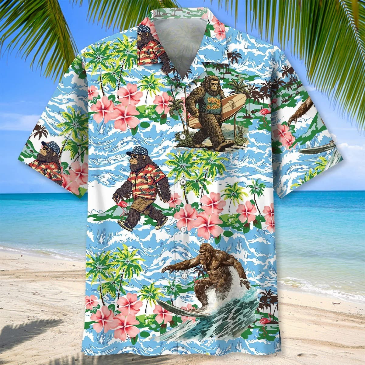 Bigfoots Are On Summer Vacation Hawaiian Shirt Sasquatch Gifts For People Who Like Bigfoot