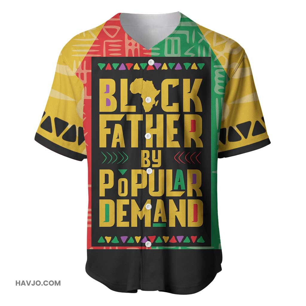 Black Father By Popular Demand African Art Baseball Jersey