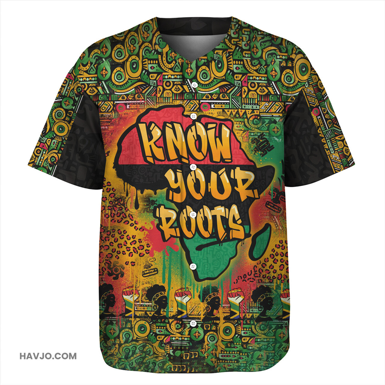 Black History African Map Graffiti All Over Baseball Jersey