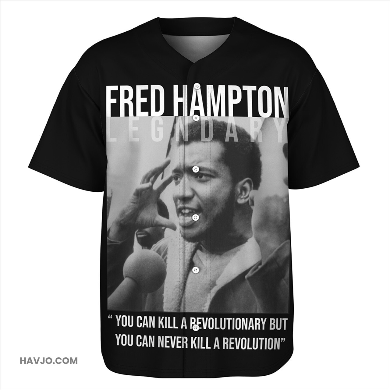 Black History Fred Hampton Baseball Jersey