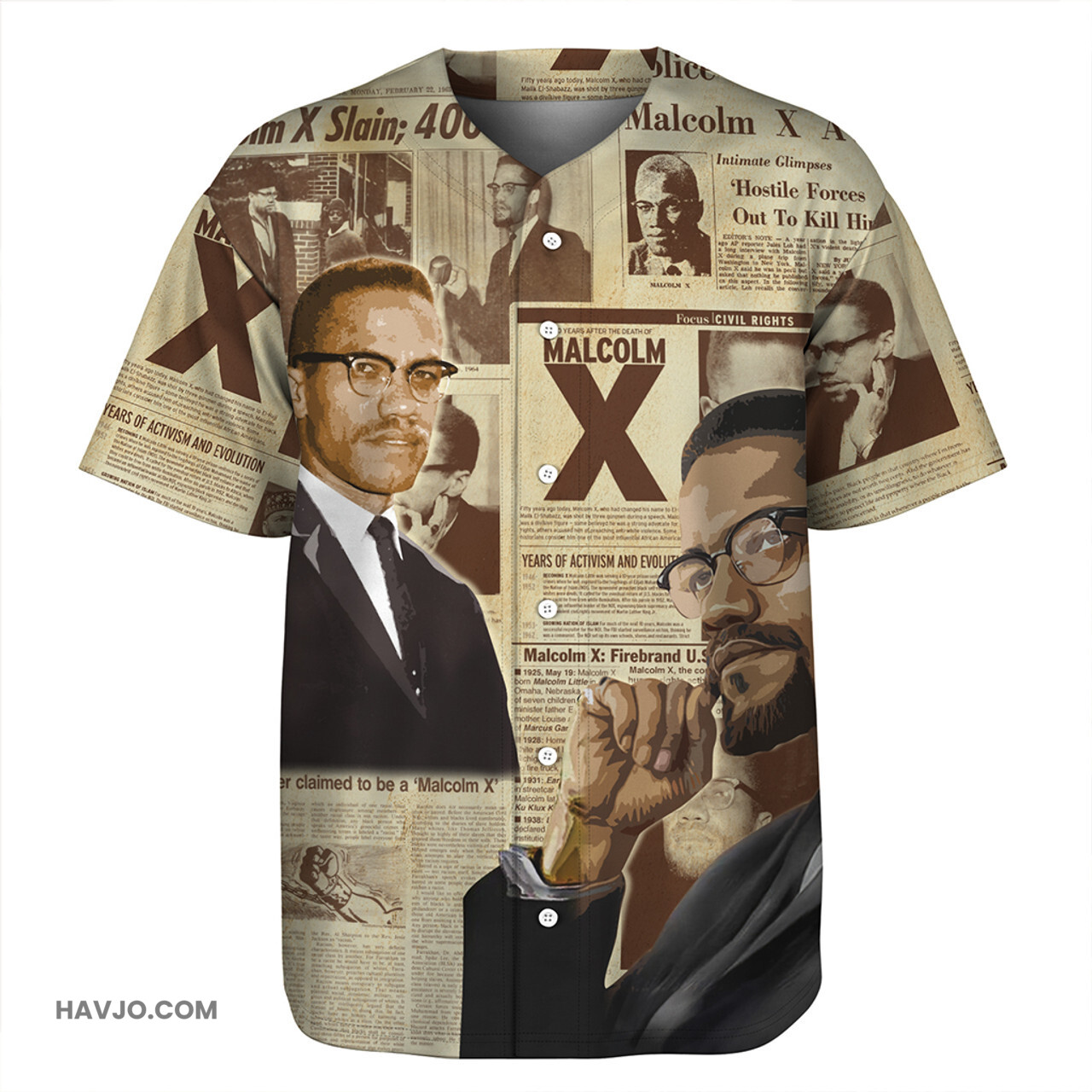 Black History Legacy of Malcolm X Baseball Jersey