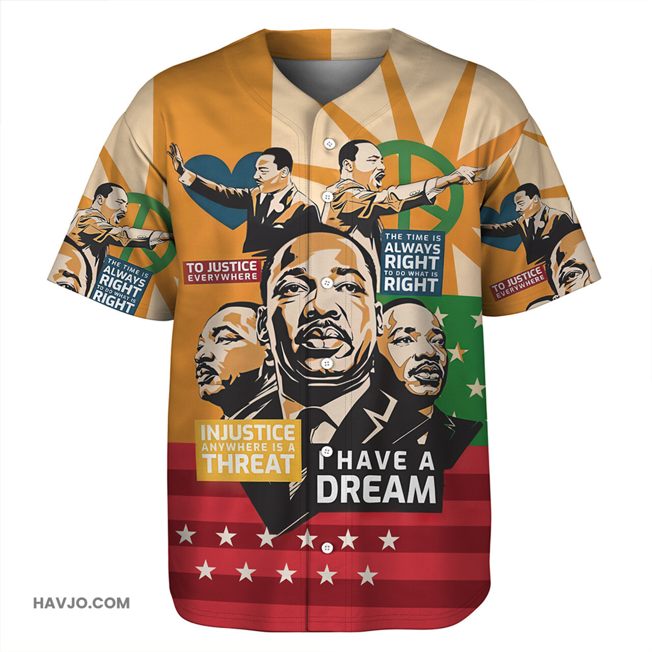 Black History Martin Luther King Collage Fashion Baseball Jersey