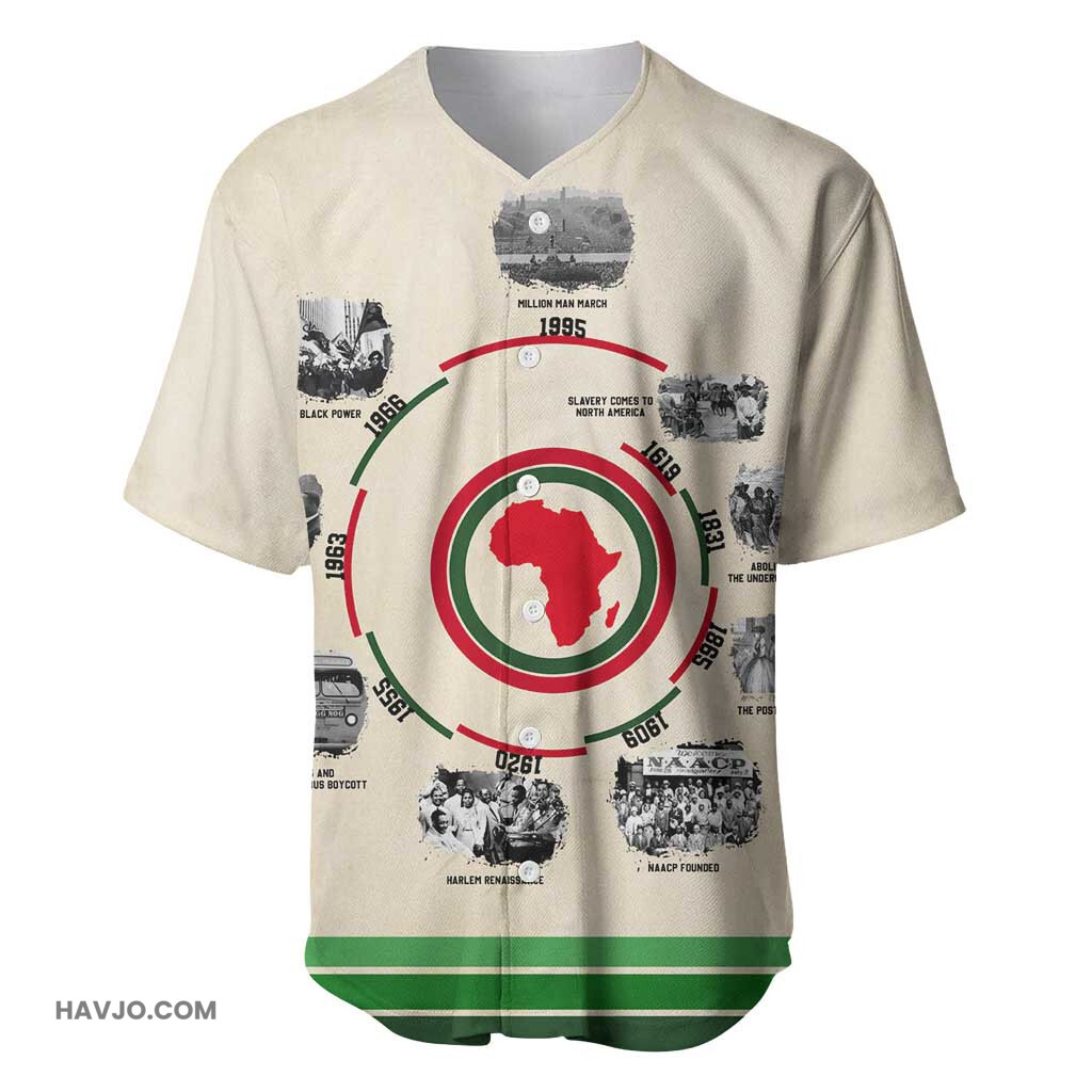 Black History Milestones African Timeline Baseball Jersey