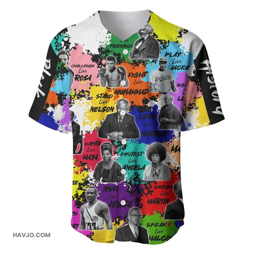 Black History Month African American Paint Splashes Baseball Jersey