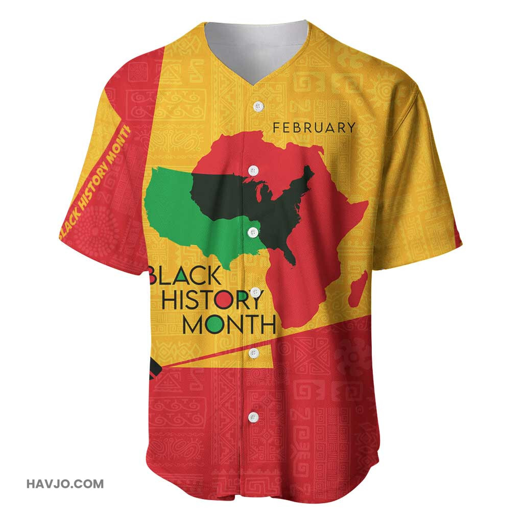 Black History Month African February Design Baseball Jersey