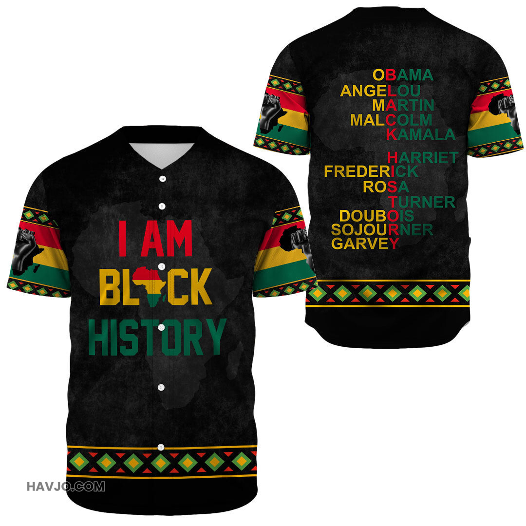 Black Historys Baseball Jersey