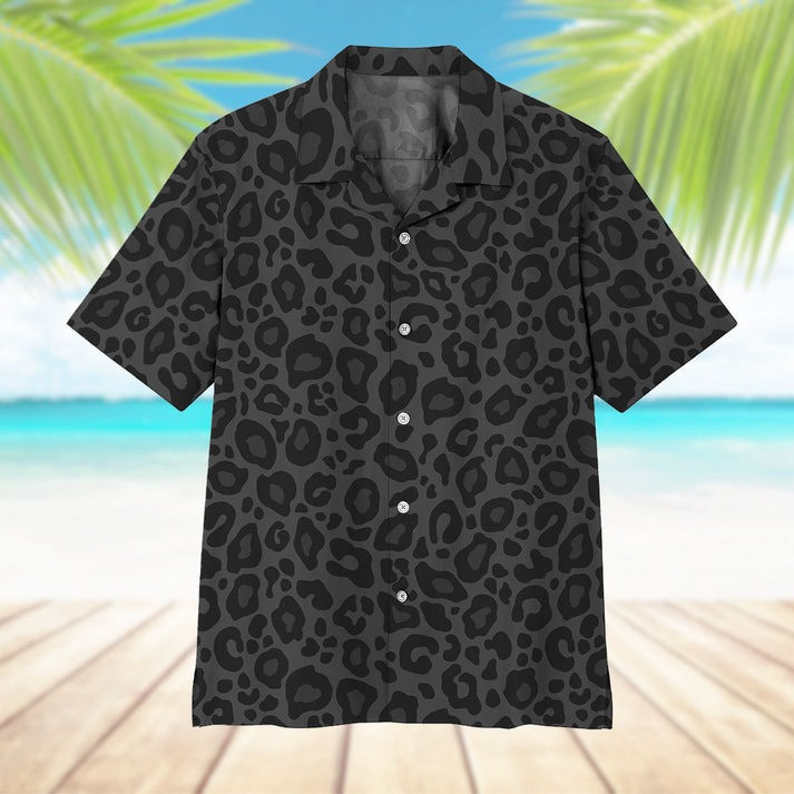 Black Leopard Hawaiian Shirt Cool Leopard Aloha Shirt Gifts For Leopard Print Lovers