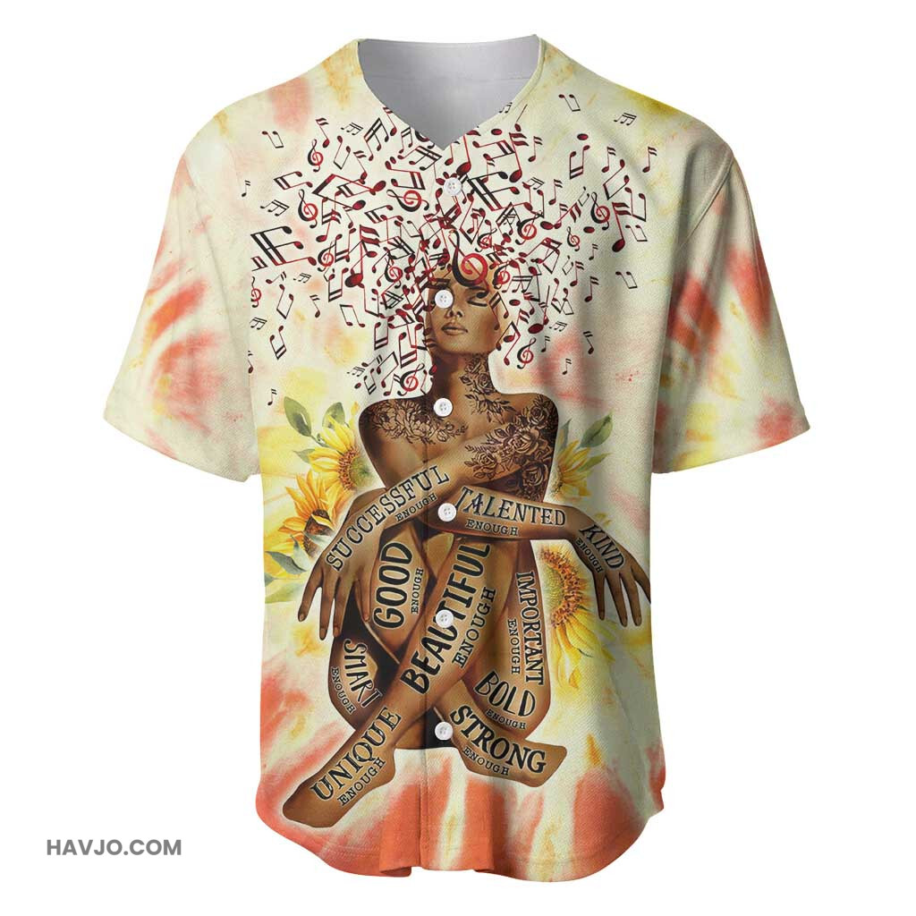 Black Queen Black Girl Tie Dye Baseball Jersey