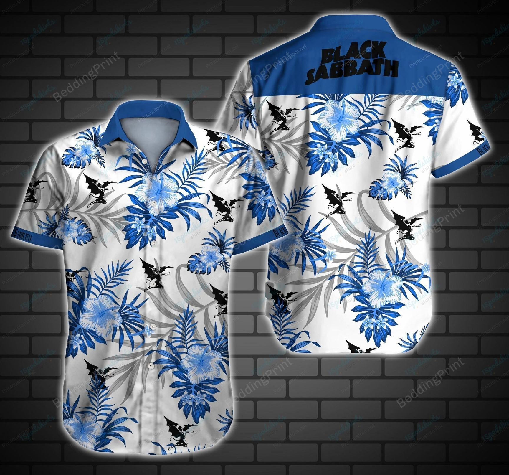 Black Sabbath Hawaiian Shirt Tropical Aloha Button Up