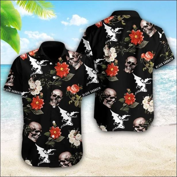 Black Sabbath Hawaiian Shirt Tropical Aloha Button Up