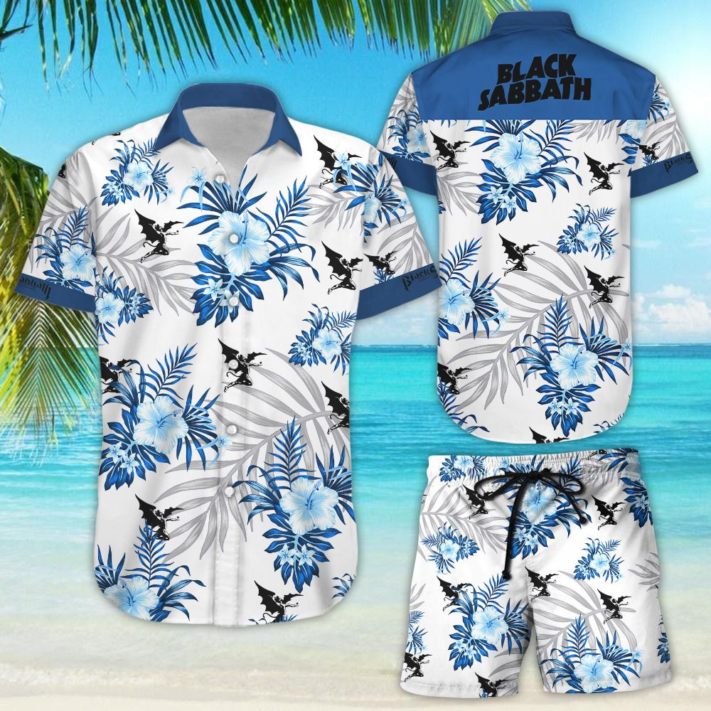 Black Sabbath Hawaiian Shirt Tropical Aloha Button Up