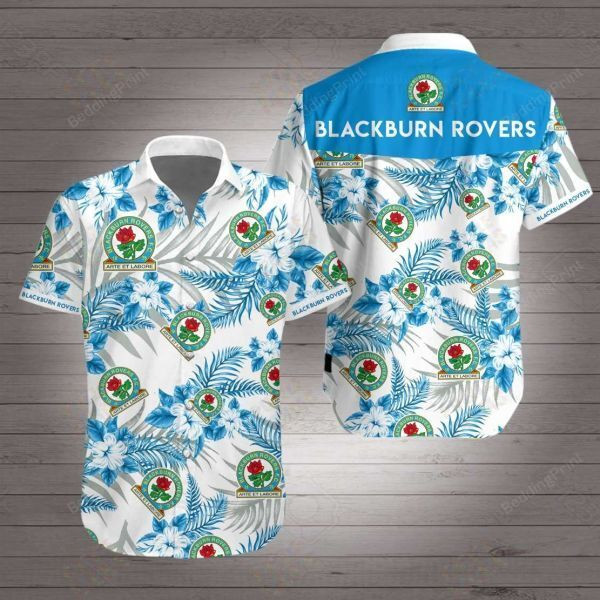 Blackburn Rovers Hawaiian Shirt Tropical Aloha Button Up