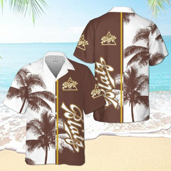 Blatz Beer Hawaiian Shirt Tropical Aloha Button Up