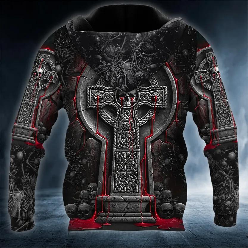 Alternative view of Bleeding Souls Black Skull 3D All Over Print Hoodie