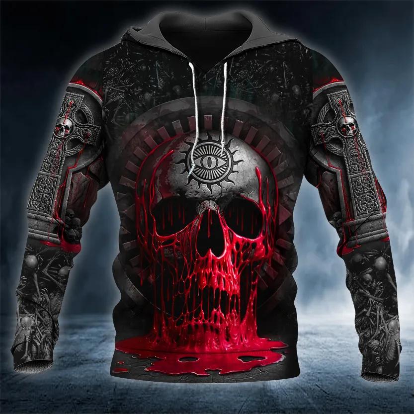 Bleeding Souls Black Skull 3D All Over Print Hoodie