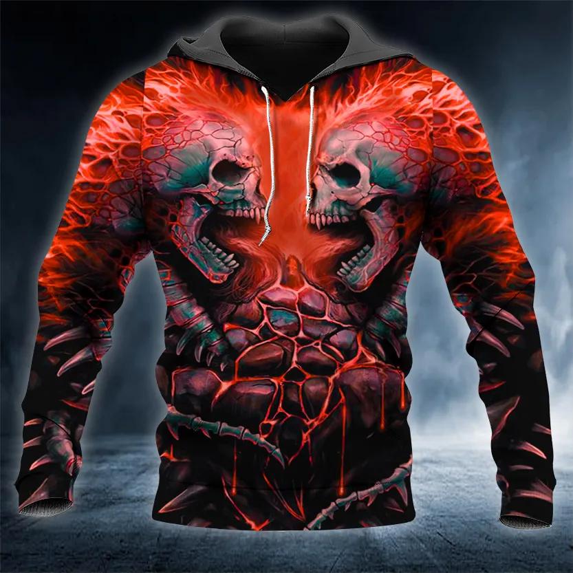 Bloodthirsty War Skull 3D All Over Print Hoodie