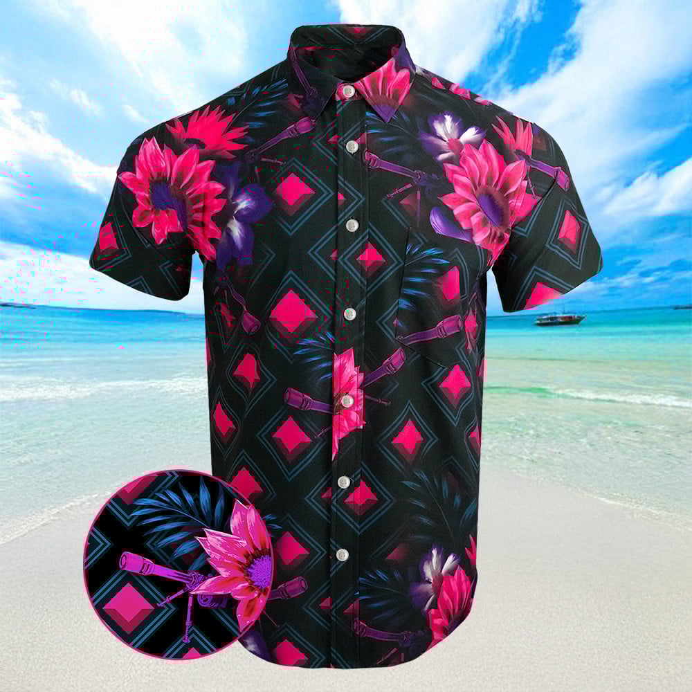 Bloom Black Hawaiian Shirt Summer Birthday Presents
