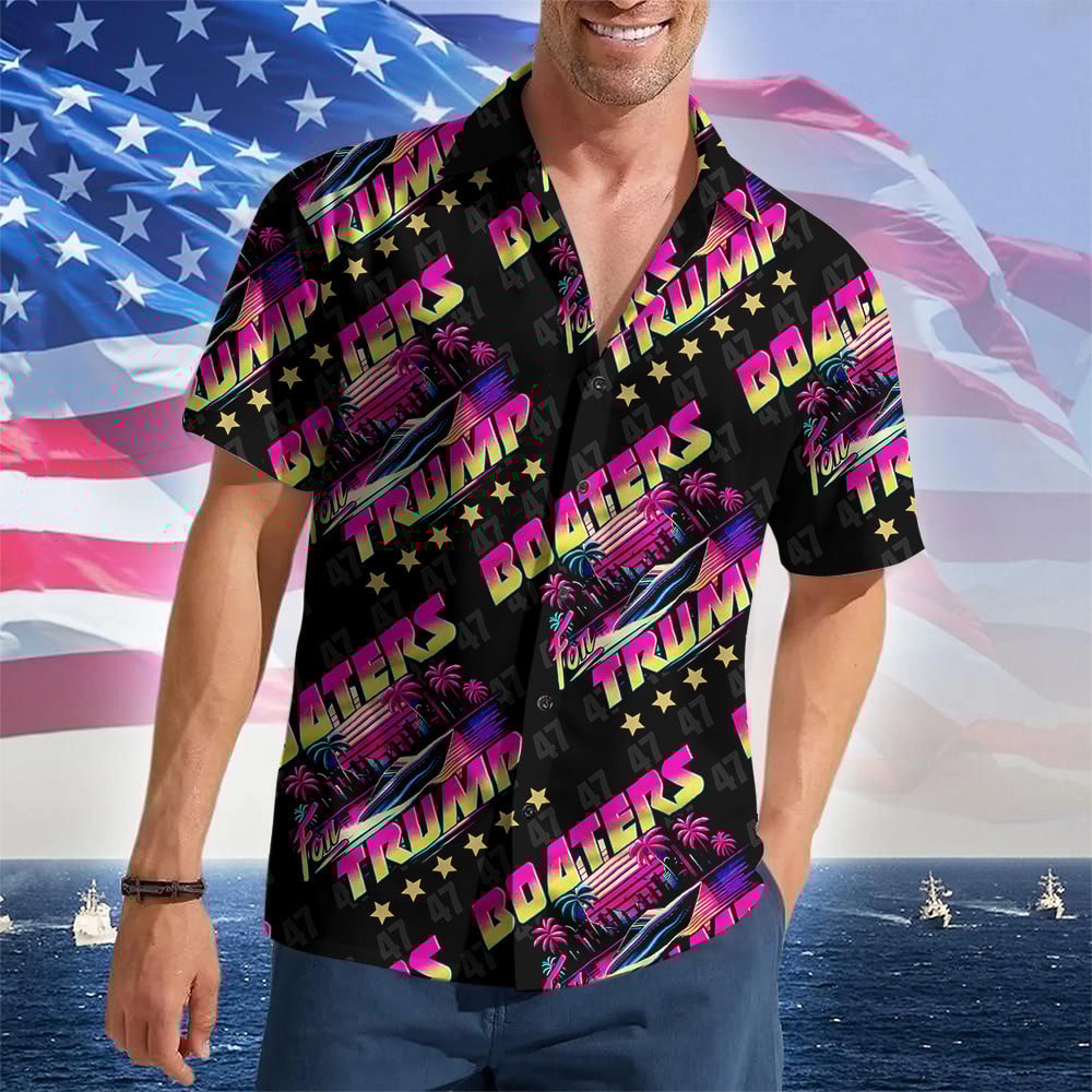 Boaters For Trump 2024 Hawaiian Shirt Trump For President Button Up Shirt Gifts For Boaters