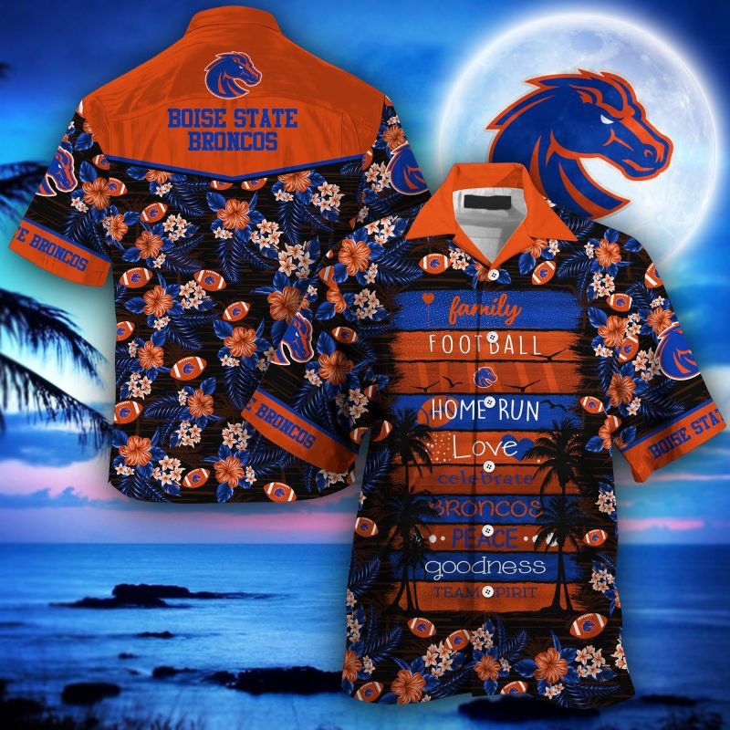 Boise State Broncos Ncaa Hawaiian Shirt Tropical Aloha Button Up